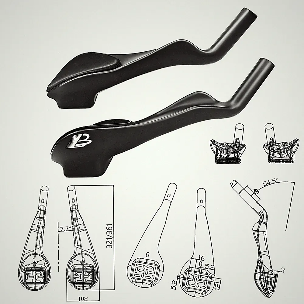 Carbon Bicycle Rest TT Handlebar Bike Handle Extension Triathlon Time Trial